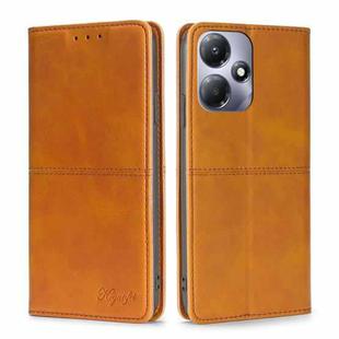 For Infinix Hot 30 Play 4G Cow Texture Magnetic Leather Phone Case(Light Brown)