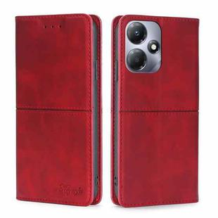 For Infinix Hot 30 Play 4G Cow Texture Magnetic Leather Phone Case(Red)