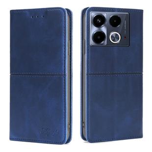For Infinix Note 40 4G Cow Texture Magnetic Leather Phone Case(Blue)