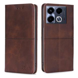 For Infinix Note 40 4G Cow Texture Magnetic Leather Phone Case(Dark Brown)