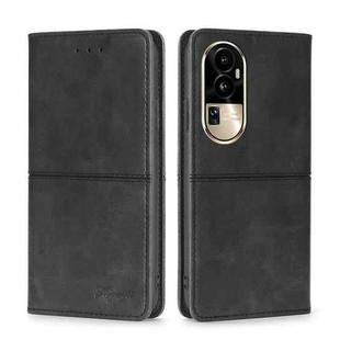 For OPPO Reno10 Pro 5G Cow Texture Magnetic Leather Phone Case(Black)