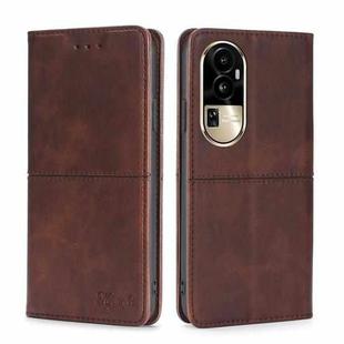 For OPPO Reno10 Pro 5G Cow Texture Magnetic Leather Phone Case(Dark Brown)