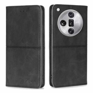 For OPPO Find X7 Ultra 5G Cow Texture Magnetic Leather Phone Case(Black)