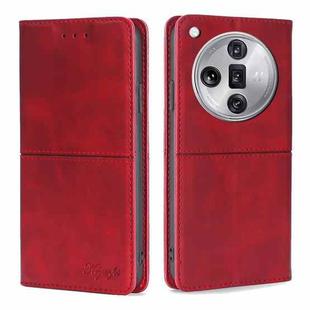 For OPPO Find X7 Ultra 5G Cow Texture Magnetic Leather Phone Case(Red)