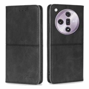 For OPPO Find X7 5G Cow Texture Magnetic Leather Phone Case(Black)