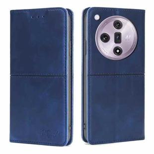 For OPPO Find X7 5G Cow Texture Magnetic Leather Phone Case(Blue)