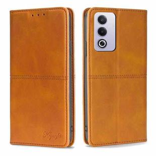 For OPPO A3 Pro 5G India Cow Texture Magnetic Leather Phone Case(Light Brown)