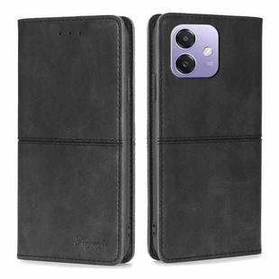 For OPPO A3 5G India Cow Texture Magnetic Leather Phone Case(Black)