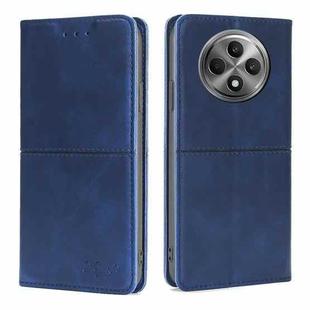 For OPPO Reno12 F 5G Cow Texture Magnetic Leather Phone Case(Blue)