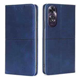 For OPPO A60 4G Global Cow Texture Magnetic Leather Phone Case(Blue)