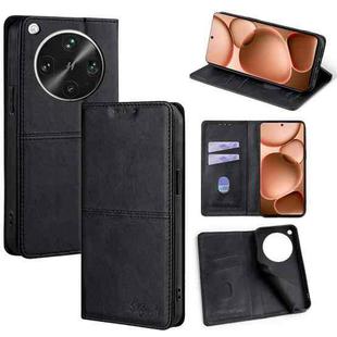 For OPPO Find X8 Ultra 5G Cow Texture Magnetic Leather Phone Case(Black)