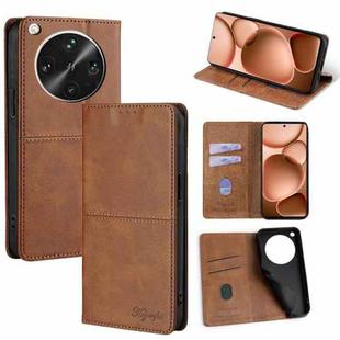 For OPPO Find X8 Ultra 5G Cow Texture Magnetic Leather Phone Case(Light Brown)