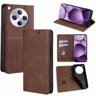 For OPPO Find X8s+ 5G Cow Texture Magnetic Leather Phone Case(Dark Brown)