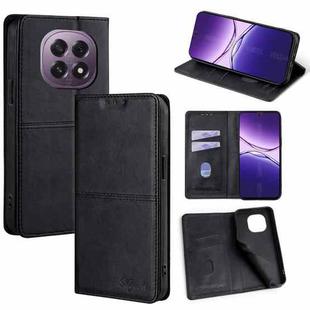 For OPPO A5 5G 2025 Global Cow Texture Magnetic Leather Phone Case(Black)