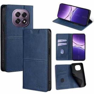 For OPPO A5 5G 2025 Global Cow Texture Magnetic Leather Phone Case(Blue)