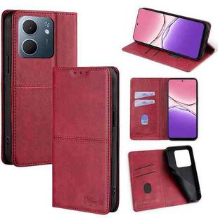 For OPPO A5x 5G Global Cow Texture Magnetic Leather Phone Case(Red)