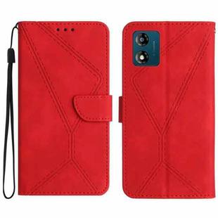 For Motorola Moto E13 4G Stitching Embossed Leather Phone Case(Red)