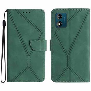 For Motorola Moto E13 4G Stitching Embossed Leather Phone Case(Green)