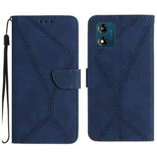 For Motorola Moto E13 4G Stitching Embossed Leather Phone Case(Blue)