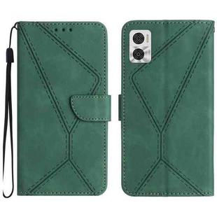 For Motorola Moto E22 / E22i 4G Stitching Embossed Leather Phone Case(Green)