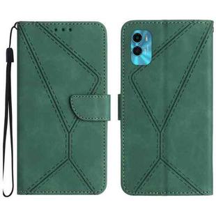 For Motorola Moto E22S / G22 4G Stitching Embossed Leather Phone Case(Green)