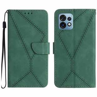 For Motorola Edge 40 Pro 5G Stitching Embossed Leather Phone Case(Green)