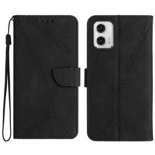 For Motorola Moto G 5G 2023 Stitching Embossed Leather Phone Case(Black)