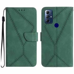 For Motorola Moto G Play 2023 Stitching Embossed Leather Phone Case(Green)