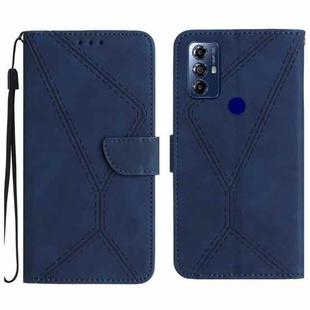 For Motorola Moto G Play 2023 Stitching Embossed Leather Phone Case(Blue)