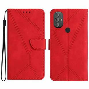 For Motorola Moto G Power 2022 Stitching Embossed Leather Phone Case(Red)