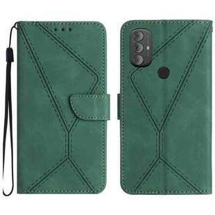 For Motorola Moto G Power 2022 Stitching Embossed Leather Phone Case(Green)