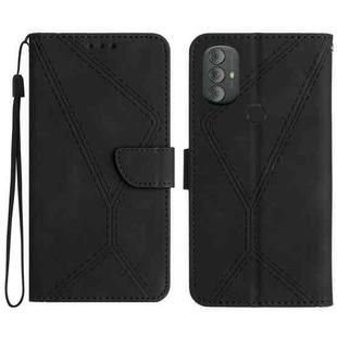 For Motorola Moto G Power 2022 Stitching Embossed Leather Phone Case(Black)