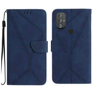 For Motorola Moto G Power 2022 Stitching Embossed Leather Phone Case(Blue)