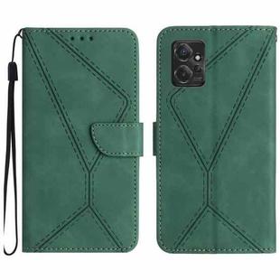 For Motorola Moto G Power 2023 Stitching Embossed Leather Phone Case(Green)