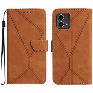 For Motorola Moto G Stylus 5G 2023 Stitching Embossed Leather Phone Case(Brown)