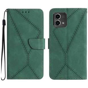 For Motorola Moto G Stylus 5G 2023 Stitching Embossed Leather Phone Case(Green)