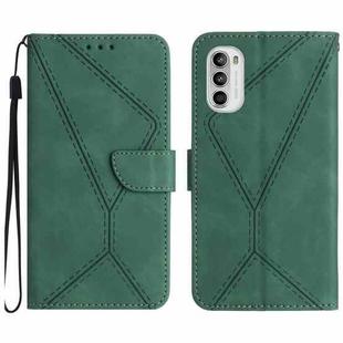 For Motorola Moto G52J Stitching Embossed Leather Phone Case(Green)