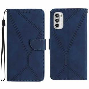 For Motorola Moto G52J Stitching Embossed Leather Phone Case(Blue)