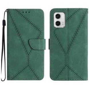 For Moto G53 5G / G23 / G13 4G Stitching Embossed Leather Phone Case(Green)