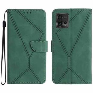 For Motorola Moto G72 4G Stitching Embossed Leather Phone Case(Green)