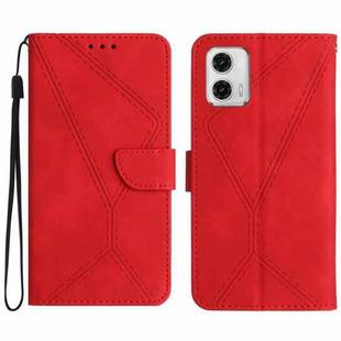 For Motorola Moto G73 5G Stitching Embossed Leather Phone Case(Red)