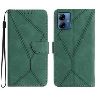 For Motorola Moto G14 Stitching Embossed Leather Phone Case(Green)