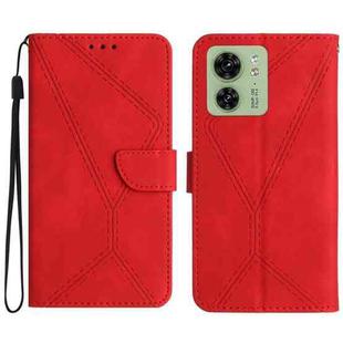 For Motorola Edge 40 Stitching Embossed Leather Phone Case(Red)