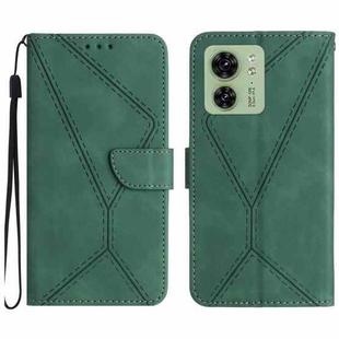 For Motorola Edge 40 Stitching Embossed Leather Phone Case(Green)