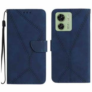 For Motorola Edge 40 Stitching Embossed Leather Phone Case(Blue)
