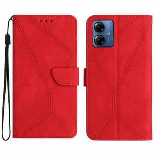 For Motorola Moto G54 Stitching Embossed Leather Phone Case(Red)