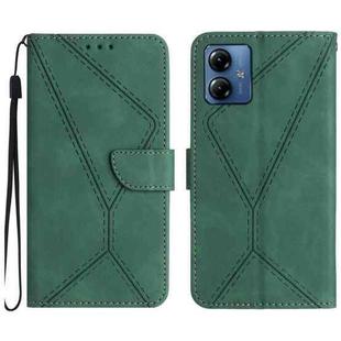 For Motorola Moto G54 Stitching Embossed Leather Phone Case(Green)