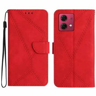 For Motorola Moto G84 Stitching Embossed Leather Phone Case(Red)
