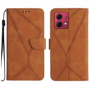 For Motorola Moto G84 Stitching Embossed Leather Phone Case(Brown)