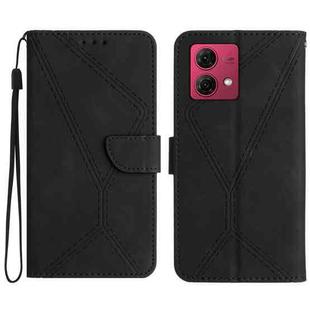 For Motorola Moto G84 Stitching Embossed Leather Phone Case(Black)